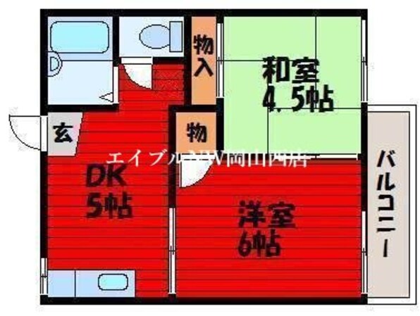 コーポ則武Ｂ棟の物件間取画像